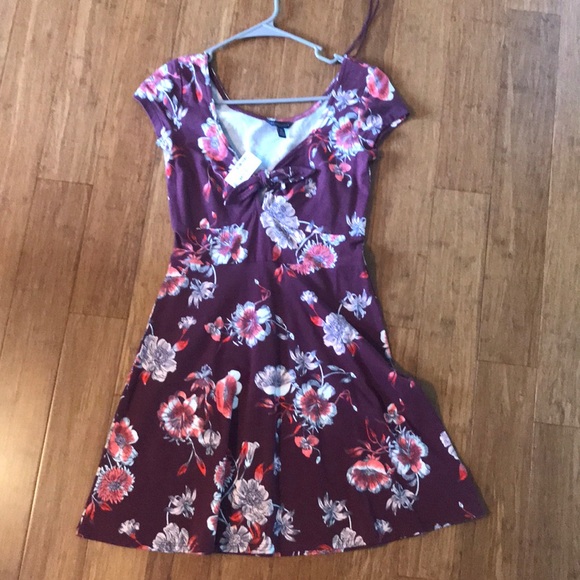 maroon floral aeropostale dress - Picture 1 of 4
